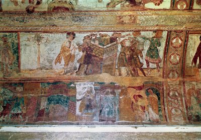 The Construction of the Tower of Babel (upper register); The Meeting of Joseph and Potiphar
